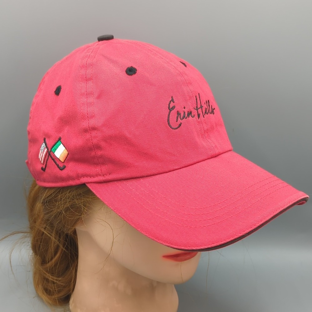Erin Hills Ahead Special Edition Golf Hat Cap Adjustable Classic Cut Red